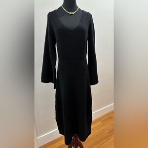 256. Elegant Black Knit Dress. Size XL